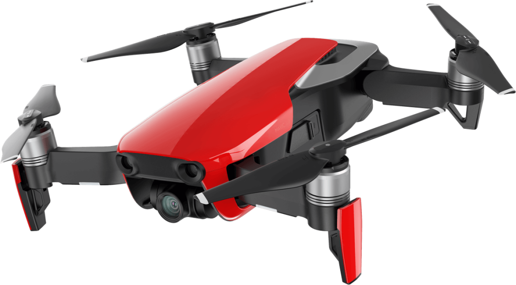 Dron rojo con cámara integrada